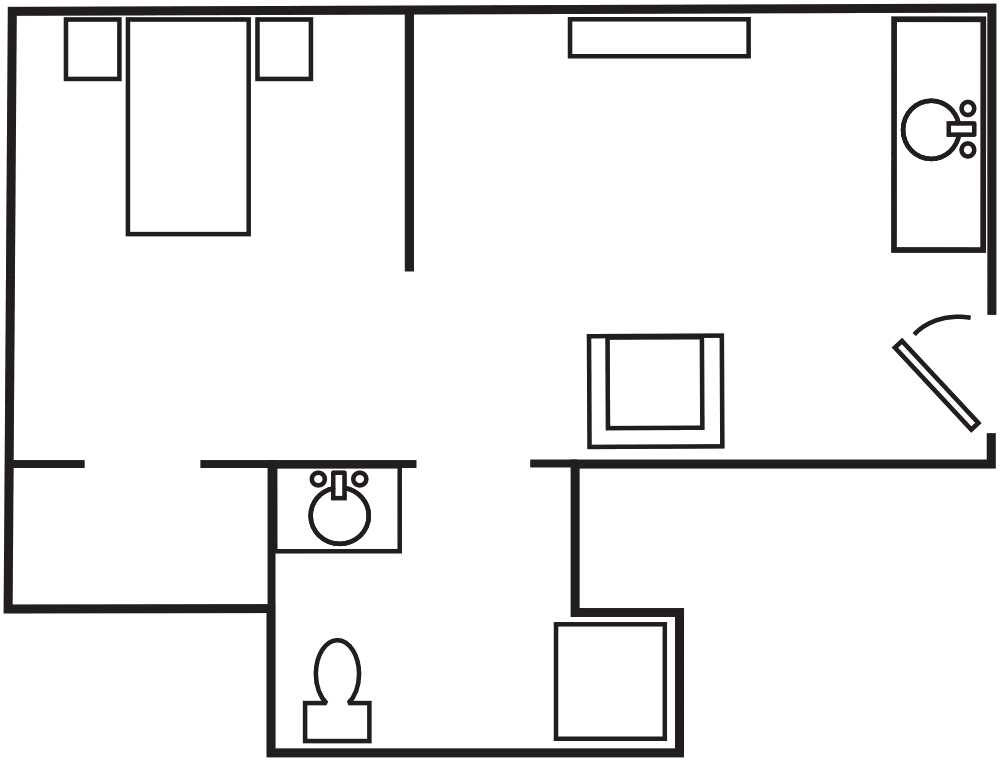 Accessible suite layout