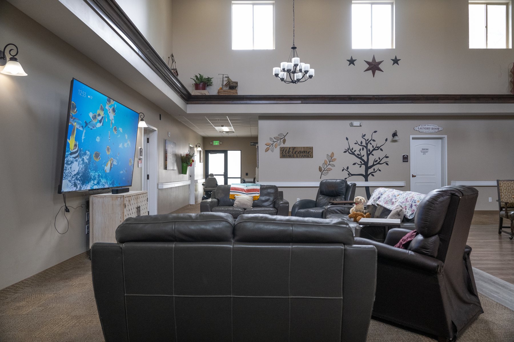 Media room at Pheasant View Assisted Living