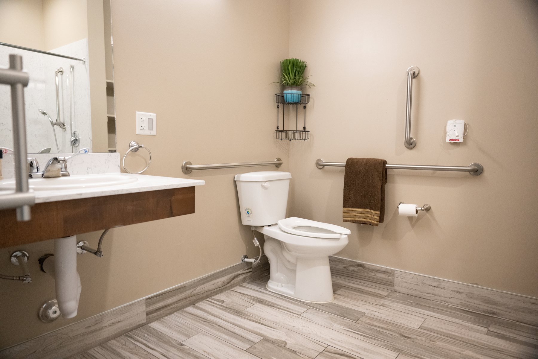 Accessible resident bathroom at Pheasant View Assisted Living